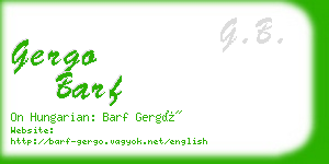 gergo barf business card